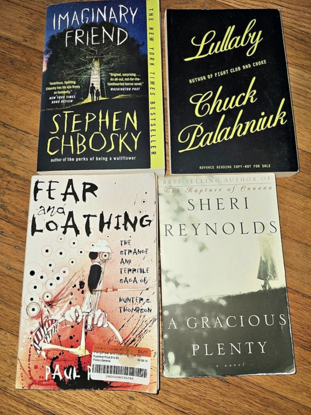 4 Books Lot: Imaginary Friend, Lullaby, Fear and Loathing